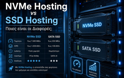 NVMe Hosting vs SSD Hosting: Ποιες είναι οι Διαφορές και Ποιο είναι Γρηγορότερο;