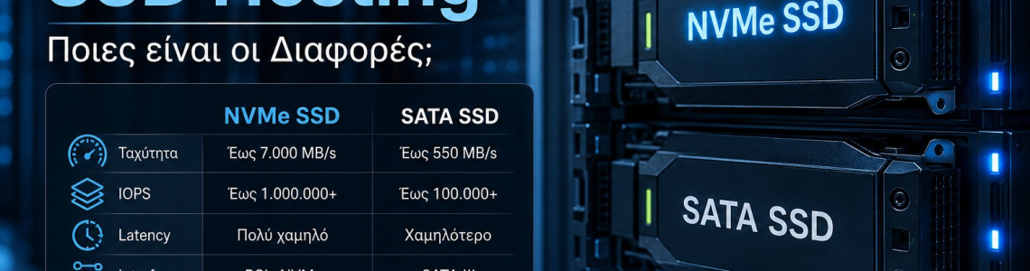 NVMe Hosting vs SSD Hosting: Ποιες είναι οι Διαφορές και Ποιο είναι Γρηγορότερο;