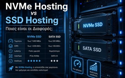 NVMe Hosting vs SSD Hosting: Ποιες είναι οι Διαφορές και Ποιο είναι Γρηγορότερο;