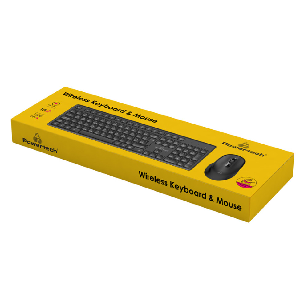 Powertech PT-1151 Ασύρματο Σετ Πληκτρολόγιο & Ποντίκι Ελληνικό