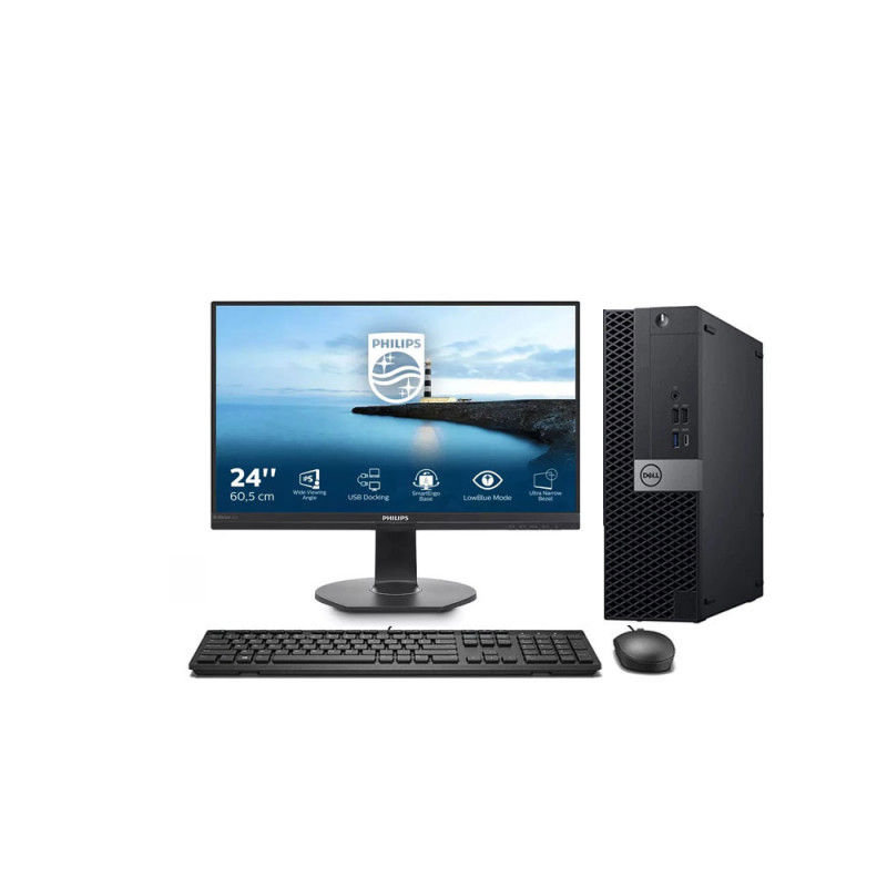 Σετ Υπολογιστή Dell 7050 sff - intel core i5 6600 - 16GB DDR4 - SSD 250GB - Phillips 24" FHD IPS LED - Windows 10 Pro - Refurbished Grade A+