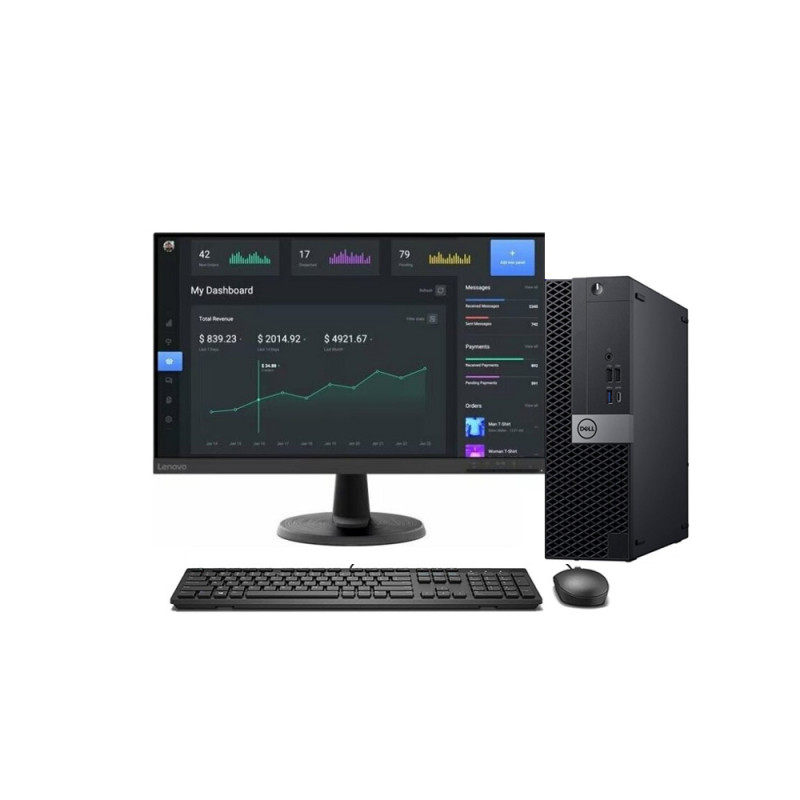 Σετ Υπολογιστή Dell 7050 sff - intel core i5 7500 - 16GB DDR4 - SSD 256GB Μ.2 - NEW Lenovo D24-45 24" FHD - Windows 10 Pro - Refurbished Grade A+