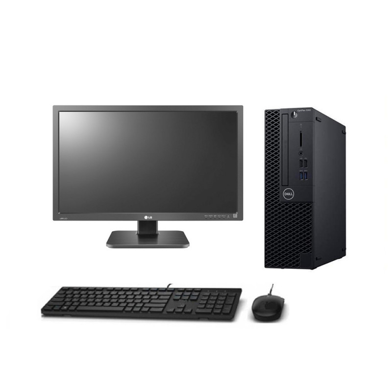 Σετ υπολογιστή PC DELL Optiplex 3060 sff intel Core i5 8500 32GB DDR4 256GB SSD NVME Windows 11 Pro Refurbished Grade A+ με οθόνη LG 24MB65PY 24"