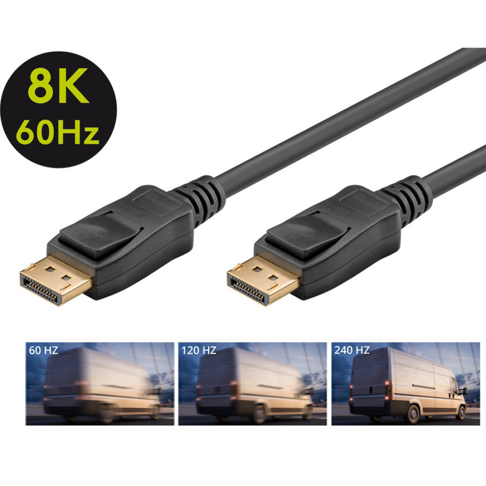 Kαλώδιο DisplayPort 64798 Goobay (8K/60Hz/32.4 Gbps/2m/μαύρο) Kαλώδιο DisplayPort 64798 Goobay (8K/60Hz/32.4 Gbps/2m/μαύρο)