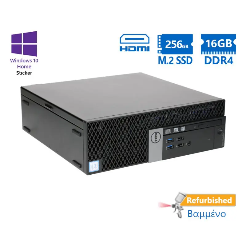 Dell 7040 SFF i5-6500/16GB DDR4/256GB M.2 SSD/DVD Grade A Refurbished PC