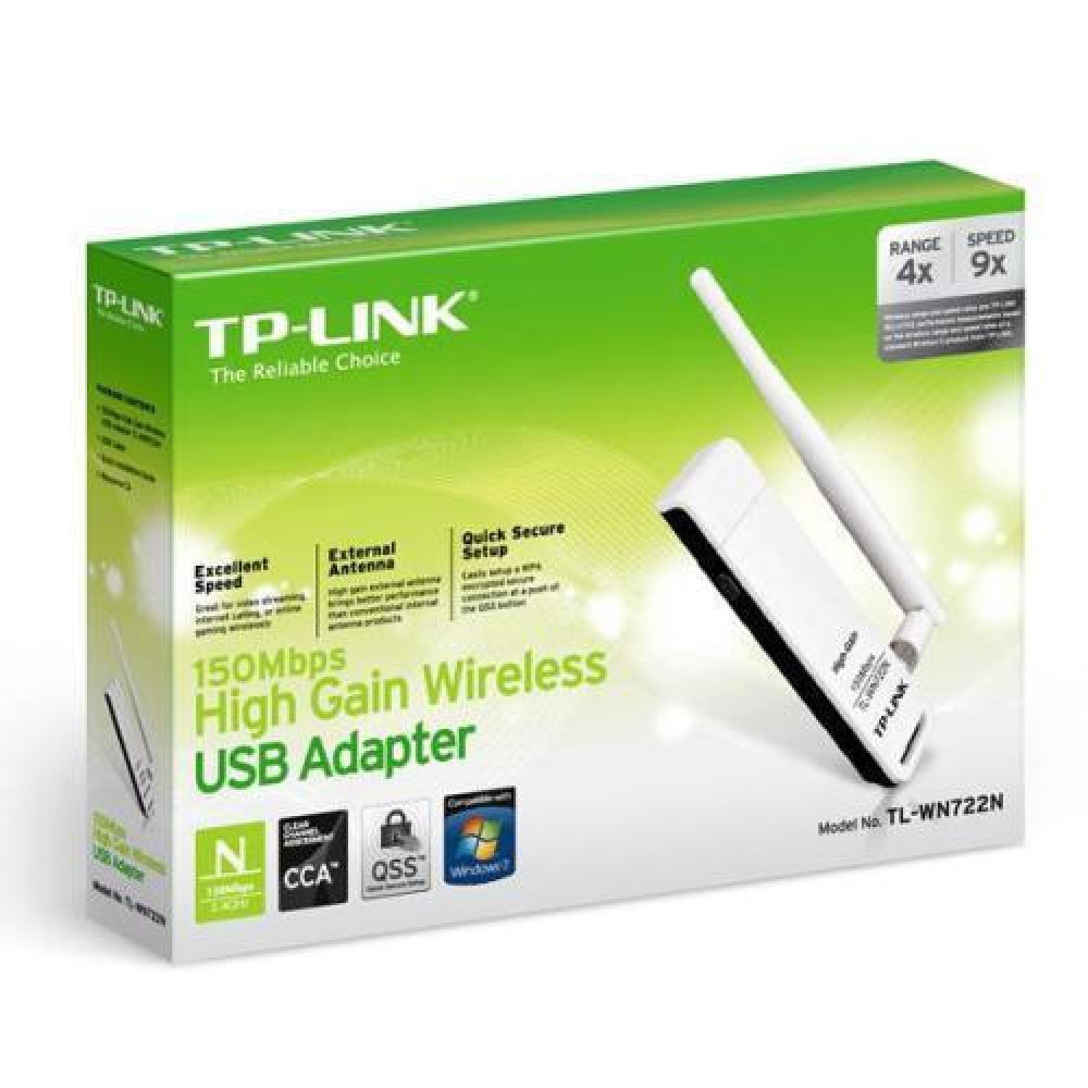 TP-LINK TL-WN722N v3.20 Ασύρματος USB Αντάπτορας Δικτύου με Αποσπώμενη Κεραία 150Mbps