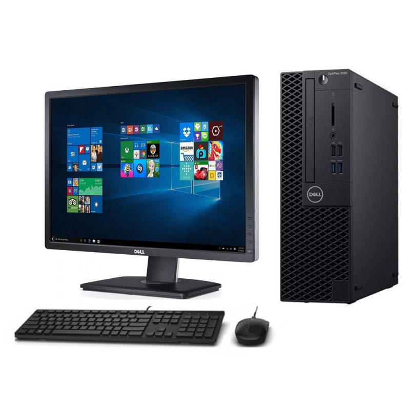 Σετ υπολογιστή PC DELL Optiplex 3060 sff intel Core i5 8400 24GB DDR4 256GB SSD NVME Windows 11 Pro Refurbished Grade A+ με οθόνη Dell UltraSharp U2412M 24" FHD+ IPS