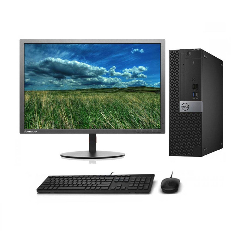 Σετ Υπολογιστή Dell 7050 sff - intel core i5 7500 - 24GB DDR4 - SSD 256GB - Οθόνη LENOVO IPS 23" FHD - Windows 10 Pro - Refurbished Grade A+