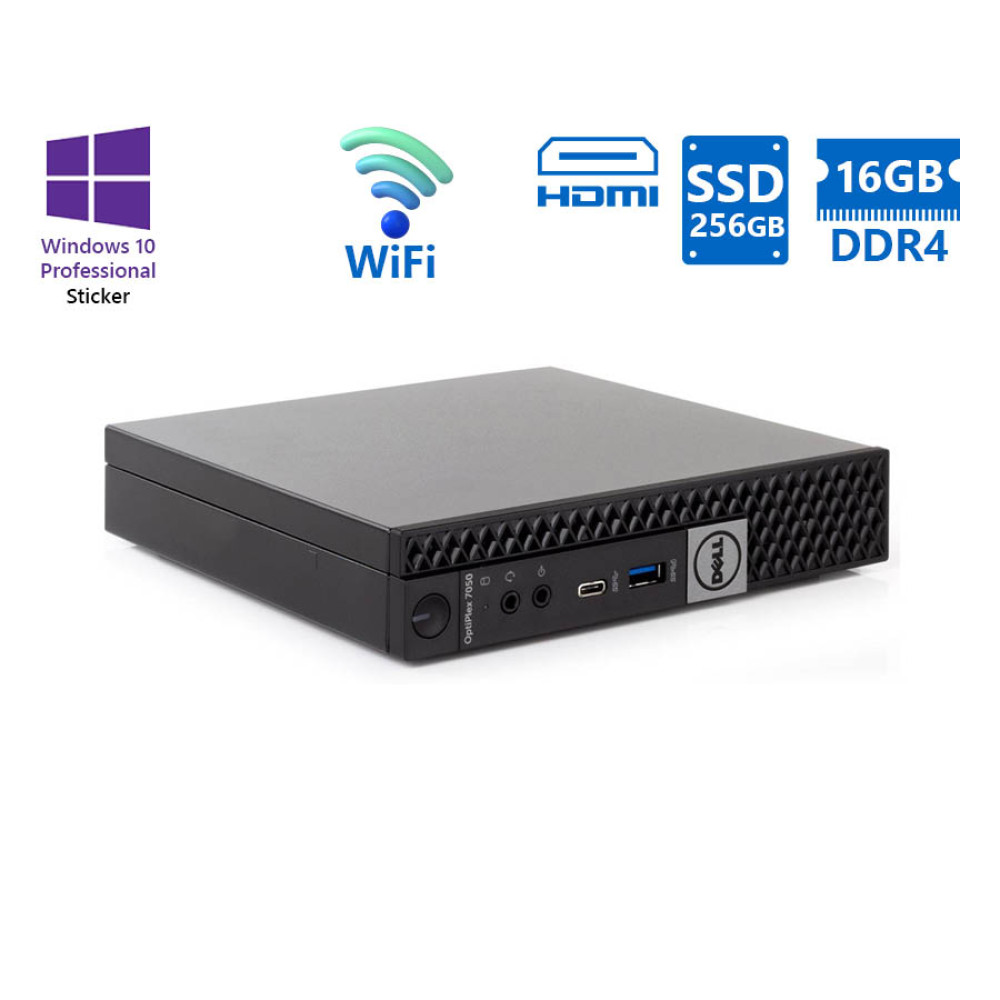 Dell Optiplex 7050 DM WiFi i5-6600/16GB DDR4/256GB SSD/Grade A Refurbished PC Dell Optiplex 7050 DM WiFi i5-6600/16GB DDR4/256GB SSD/Grade A Refurbished PC