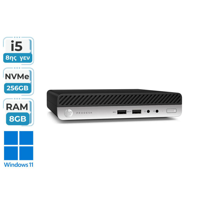 HP Prodesk 400 G4 DM Refurbished Grade A+ (I5-8600T/8GB/256GB NVMe SSD/Windows 11 Pro)