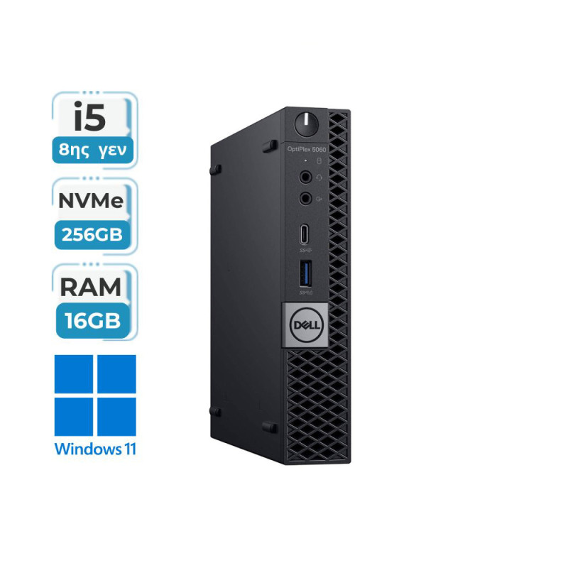 DELL Optiplex 5060 micro intel core  i5 8600T 16GB DDR4 NVME SSD 256GB Windows 11 Pro Refurbished Grade A+