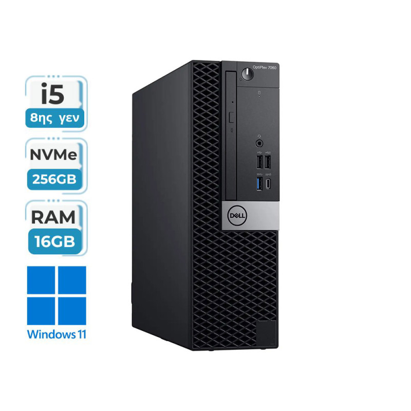 Refurbished pc DELL Optiplex 7060 sff  (i5 8500/16GB DDR4/256GB NVMe/Windows 11 Pro/DVD/GA+)