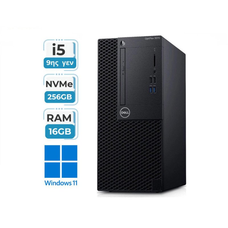 Refurbished PC DELL Optiplex 3070 Micro Tower (i5 9500/16GB/256GB NVMe/WIN 11/GA+)