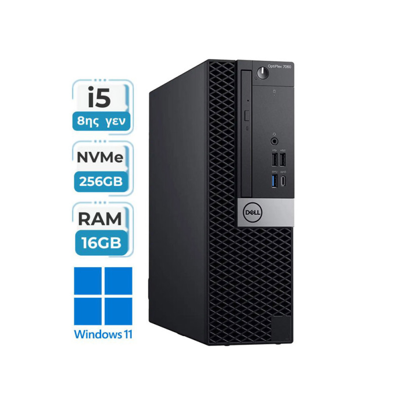 Refurbished pc DELL Optiplex 7060 sff  (i5 8500/16GB DDR4/256GB NVMe/Windows 11 Pro/DVD/GA+)