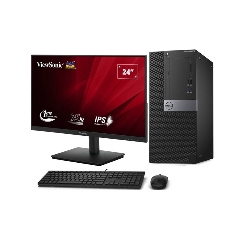 Σετ υπολογιστή DELL Optiplex 7050 Tower με οθόνη VIEWSONIC MONITOR VA240-H-2 23.8" IPS HDMI 1ms 75H καινούργια