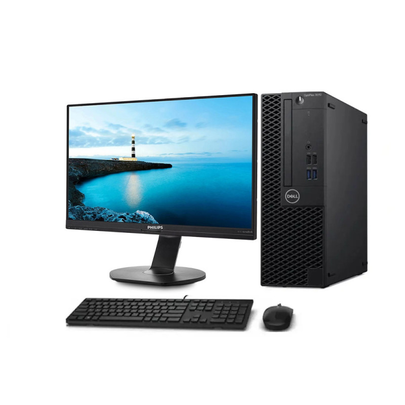 Set PC DELL Optiplex 3070 sff 9th gen  - Philips 241B7QUPEB 24" refurbished