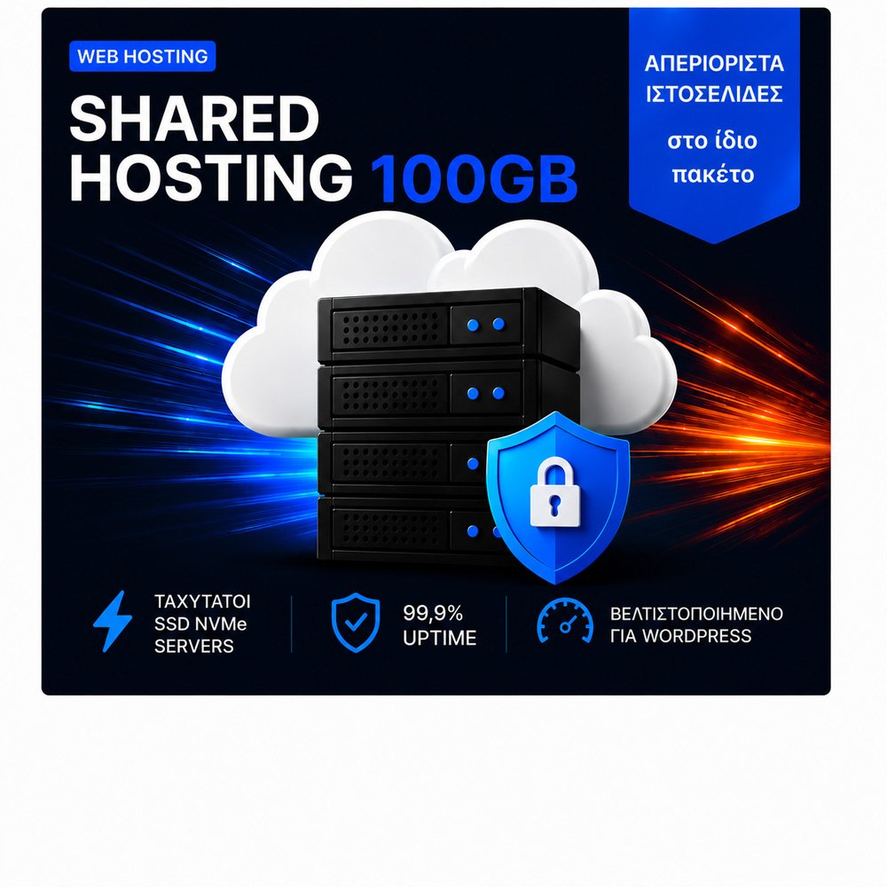 Shared Hosting 100GB - 12 Μήνες