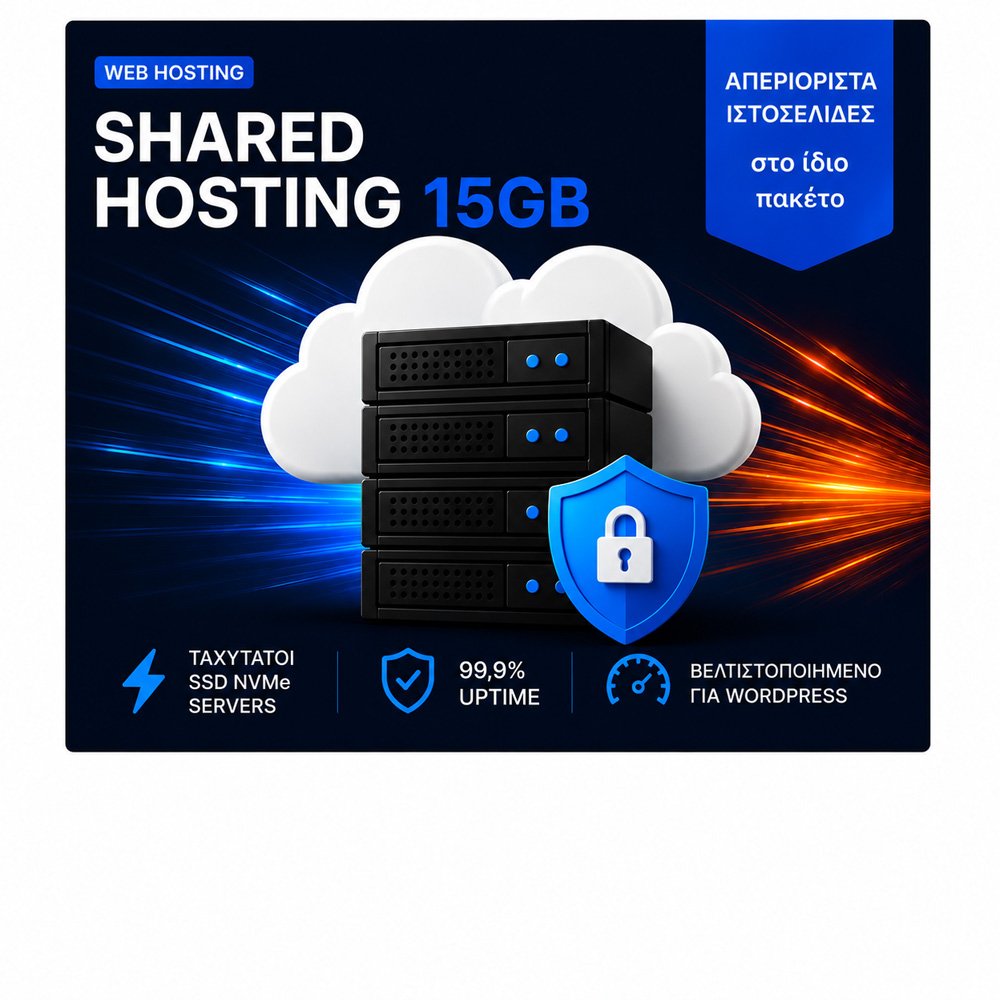 Shared Hosting 15GB - 12 Μήνες