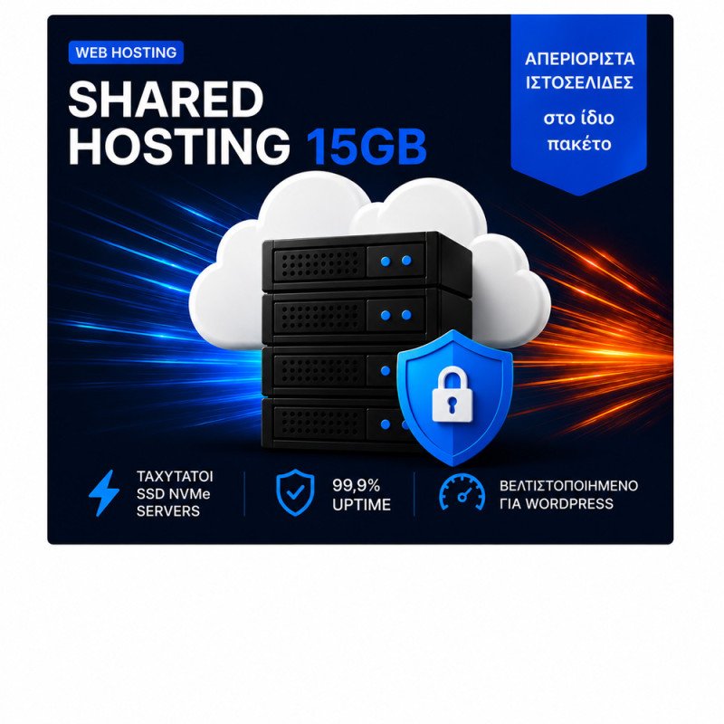 Shared Hosting 15GB - 12 Μήνες