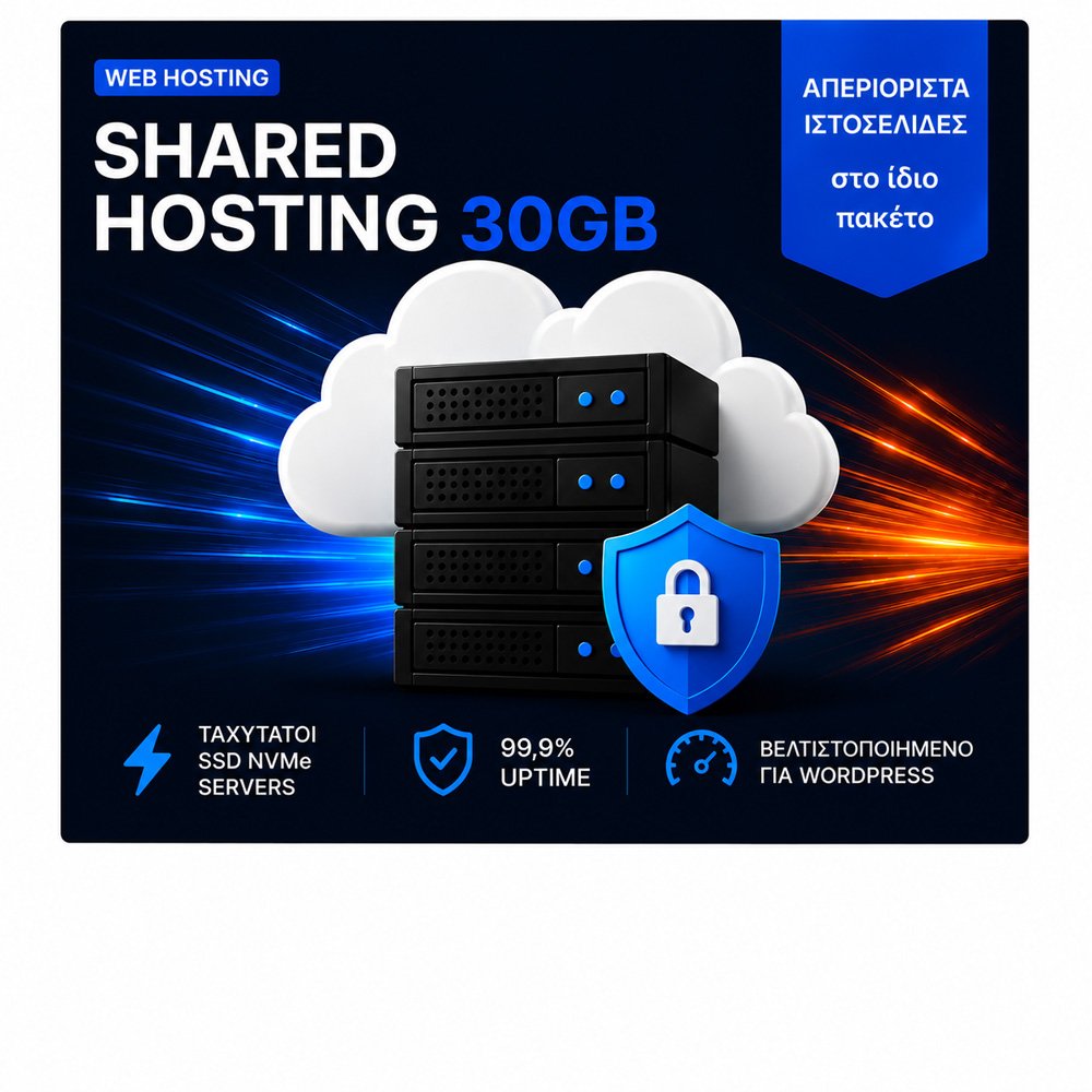 Shared Hosting 30GB - 12 Μήνες